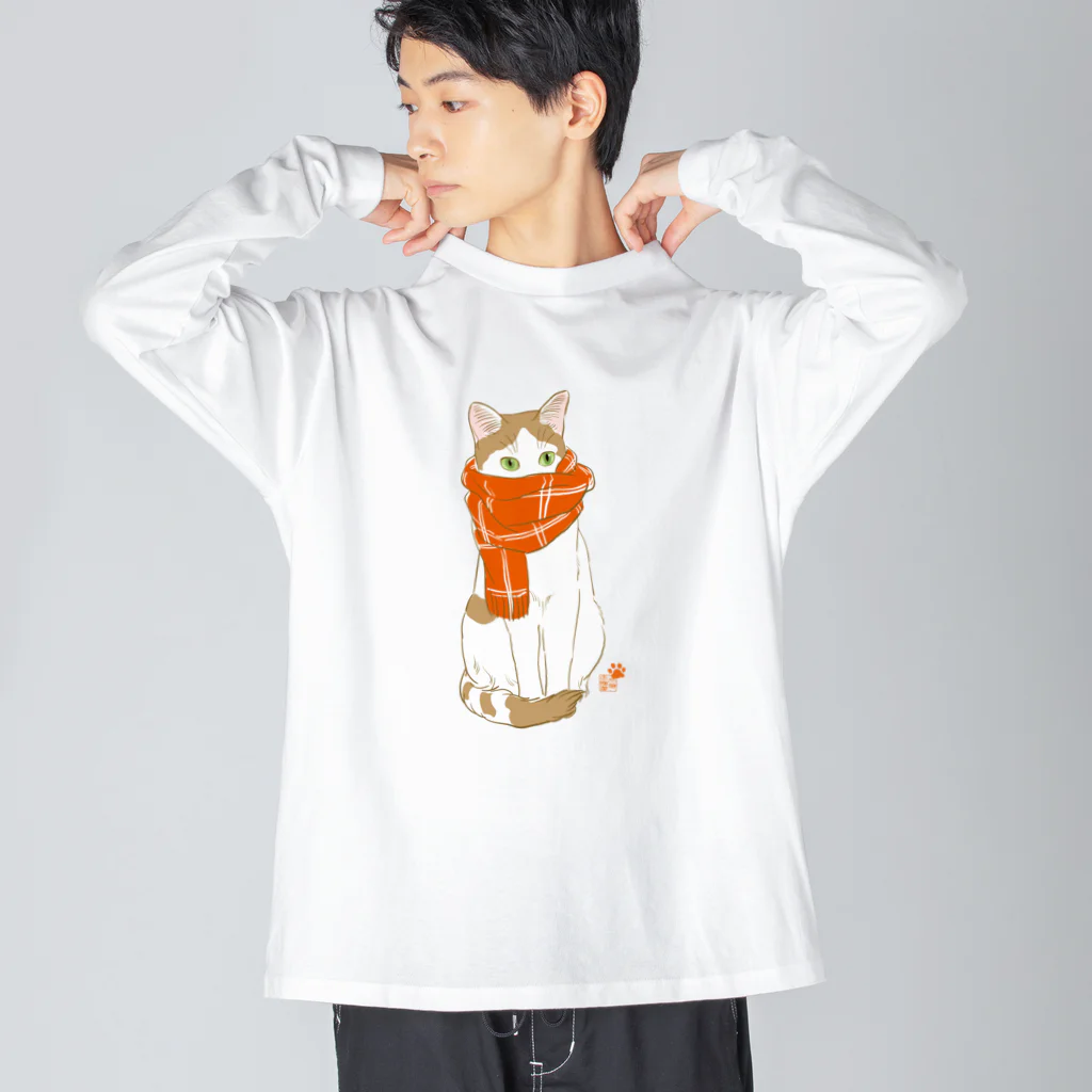 元祖ふとねこ堂のえりまき ビッグシルエットロングスリーブTシャツ