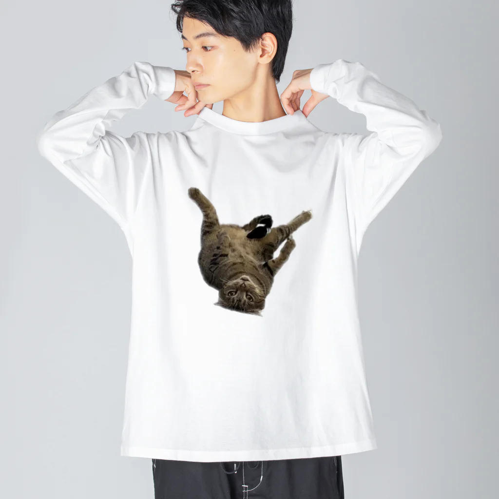 M家猫沢山屋のフタバくん ビッグシルエットロングスリーブTシャツ