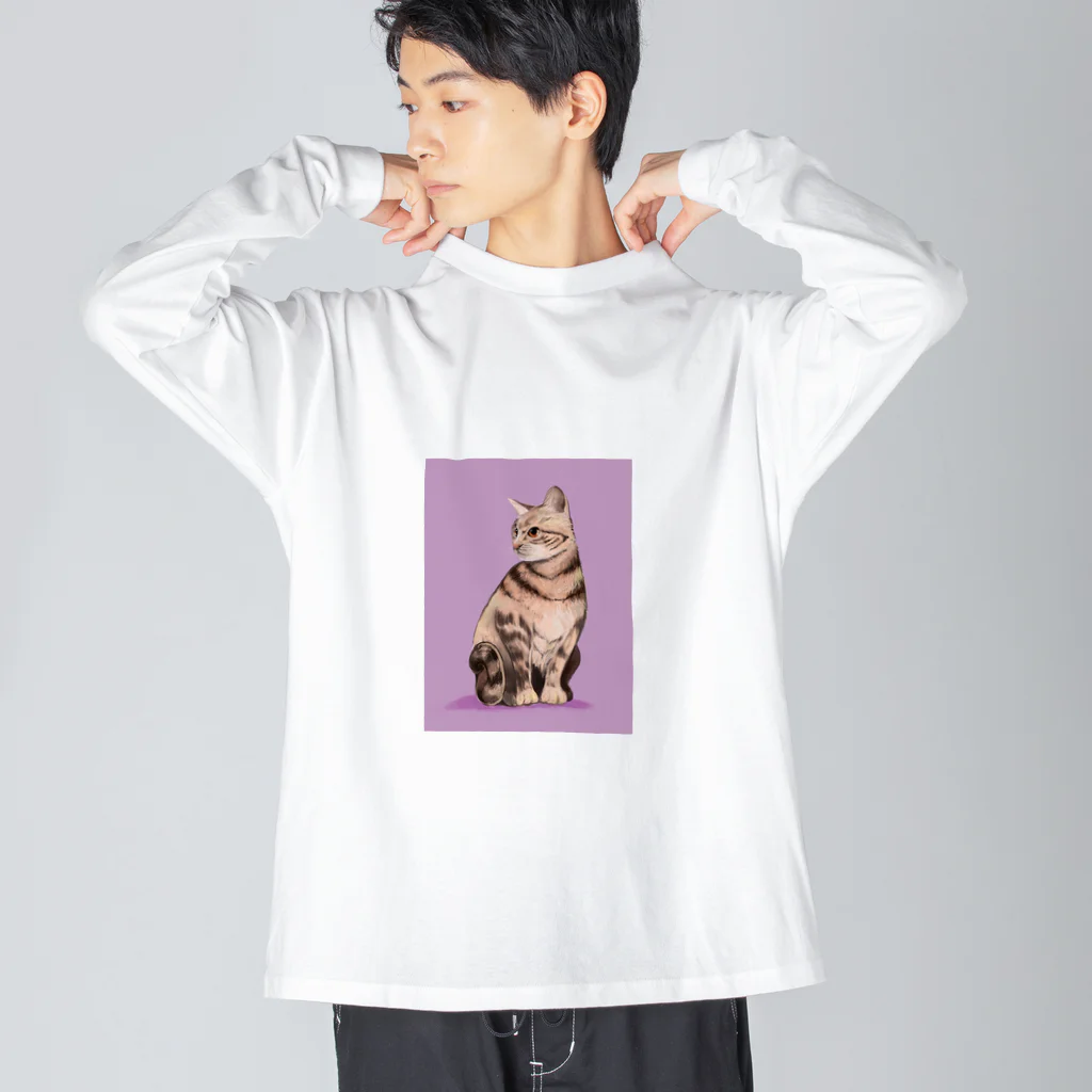 331necoのおすまし茶ねこ ビッグシルエットロングスリーブTシャツ