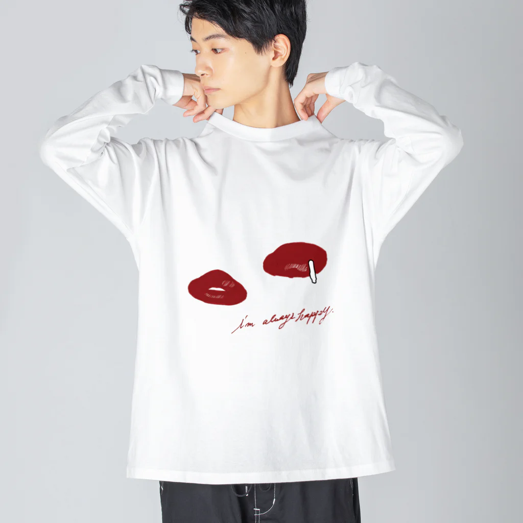 LacのI'm always happy Big Long Sleeve T-Shirt