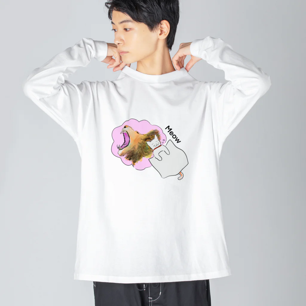 世界中の 『可愛い』を集めましたの夢見るこねこ ビッグシルエットロングスリーブTシャツ