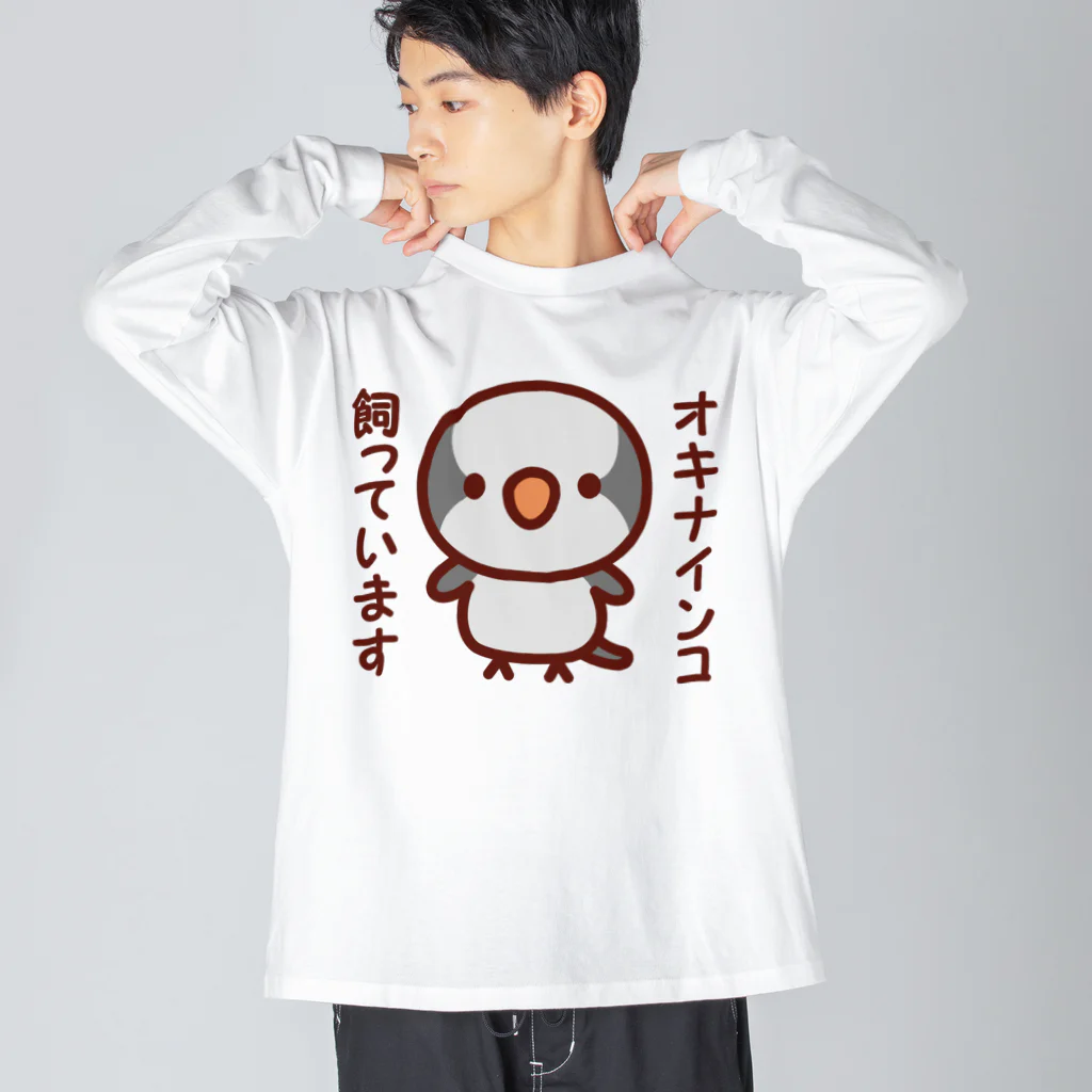 いんこ屋堂のオキナインコ飼っています（グレー） Big Long Sleeve T-Shirt