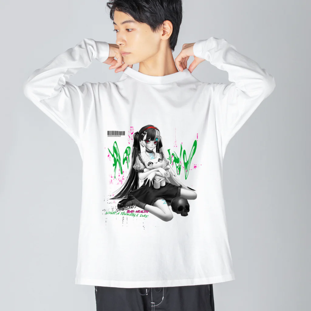 ベロベロ👅🩸のツートンちゃん(仮) ビッグシルエットロングスリーブTシャツ