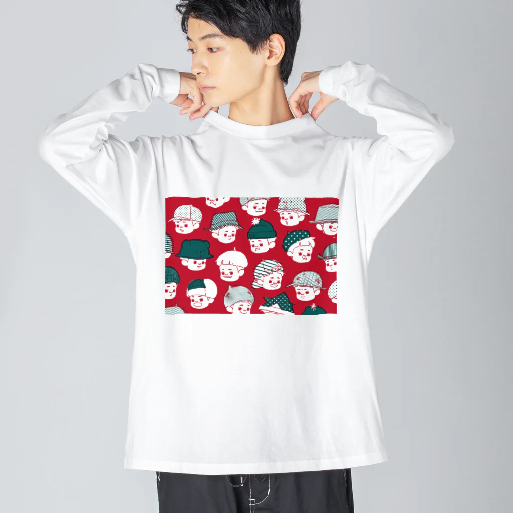 ぼくちん。のぼくちん RED ビッグシルエットロングスリーブTシャツ