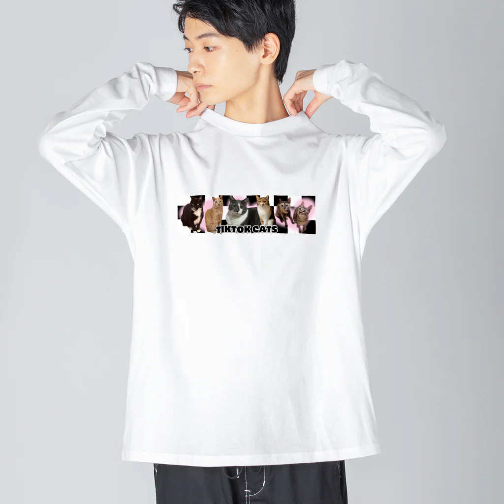 くぅTikTok猫部のTikTok猫部６にゃんビッグシルエットロンＴ Big Long Sleeve T-Shirt