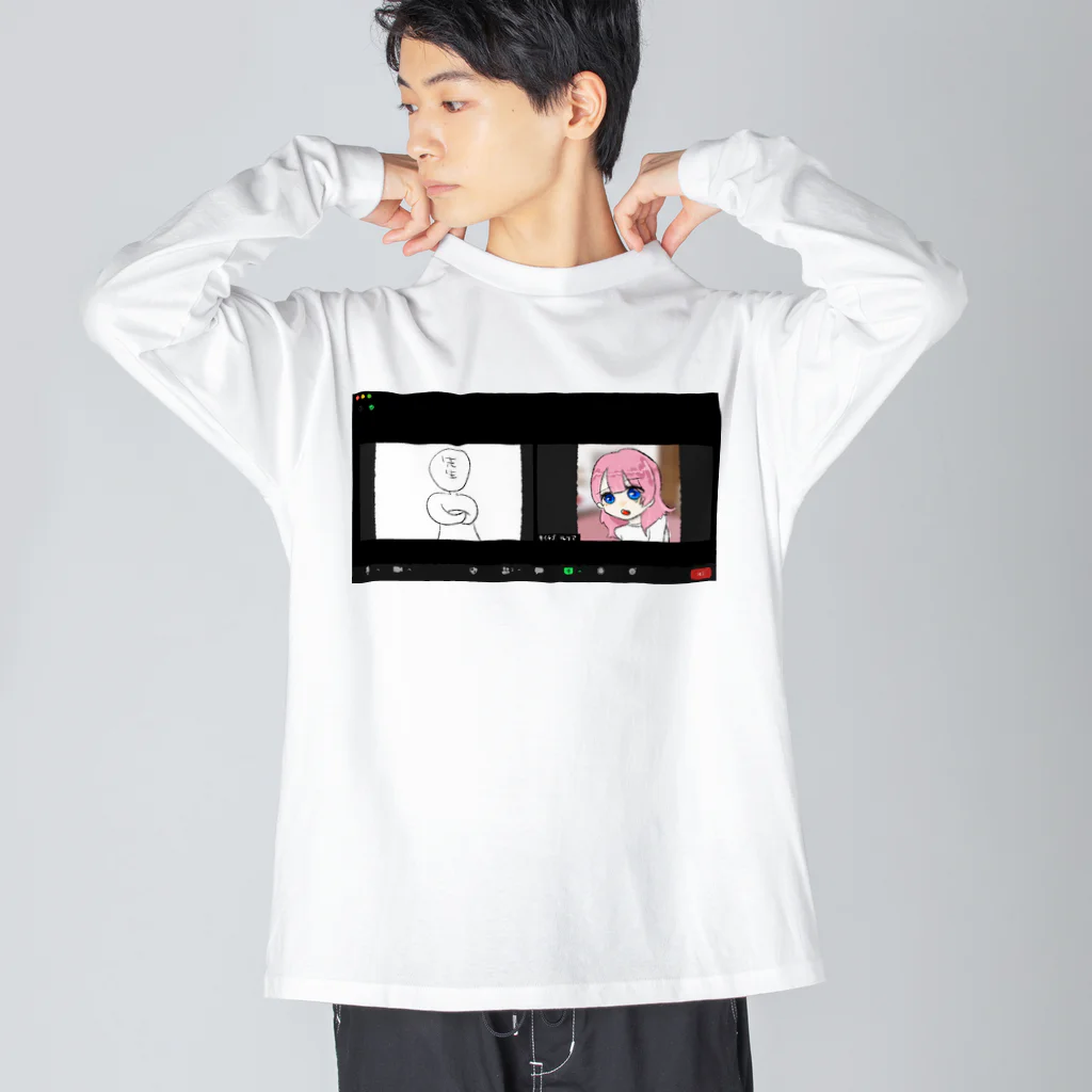 木苺るりあ🍓💎10/1~fanbox始動のオンライン寝坊木苺さん ビッグシルエットロングスリーブTシャツ