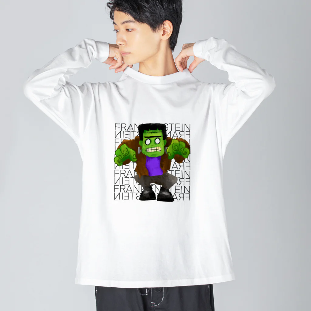 Hey! Kids KidsのHalloween Frankenstein Liam Fitzpatrick  Big Long Sleeve T-Shirt