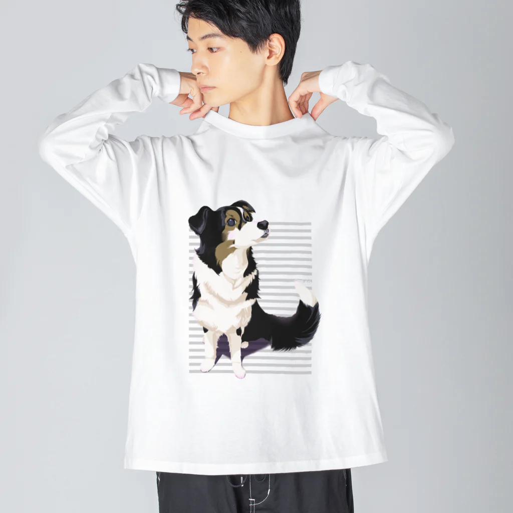 犬甘ちゃんの杜のコリーのメリちゃん ビッグシルエットロングスリーブTシャツ