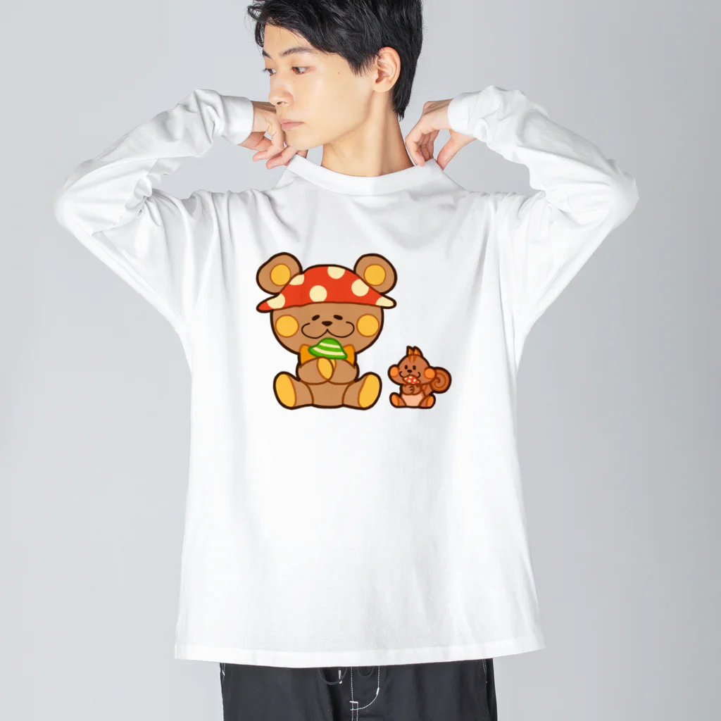 レタ(LETA)のぬいクマちゃんのキノコがり Big Long Sleeve T-Shirt