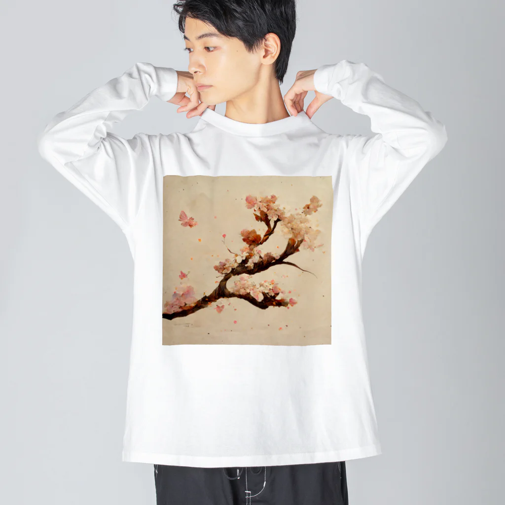 2024のAI「桜」Tシャツ（1） ビッグシルエットロングスリーブTシャツ