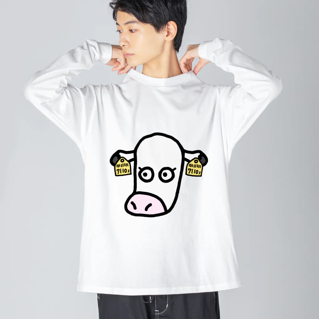 べこぴんく@楽農家の白っぽいこっこうし Big Long Sleeve T-Shirt