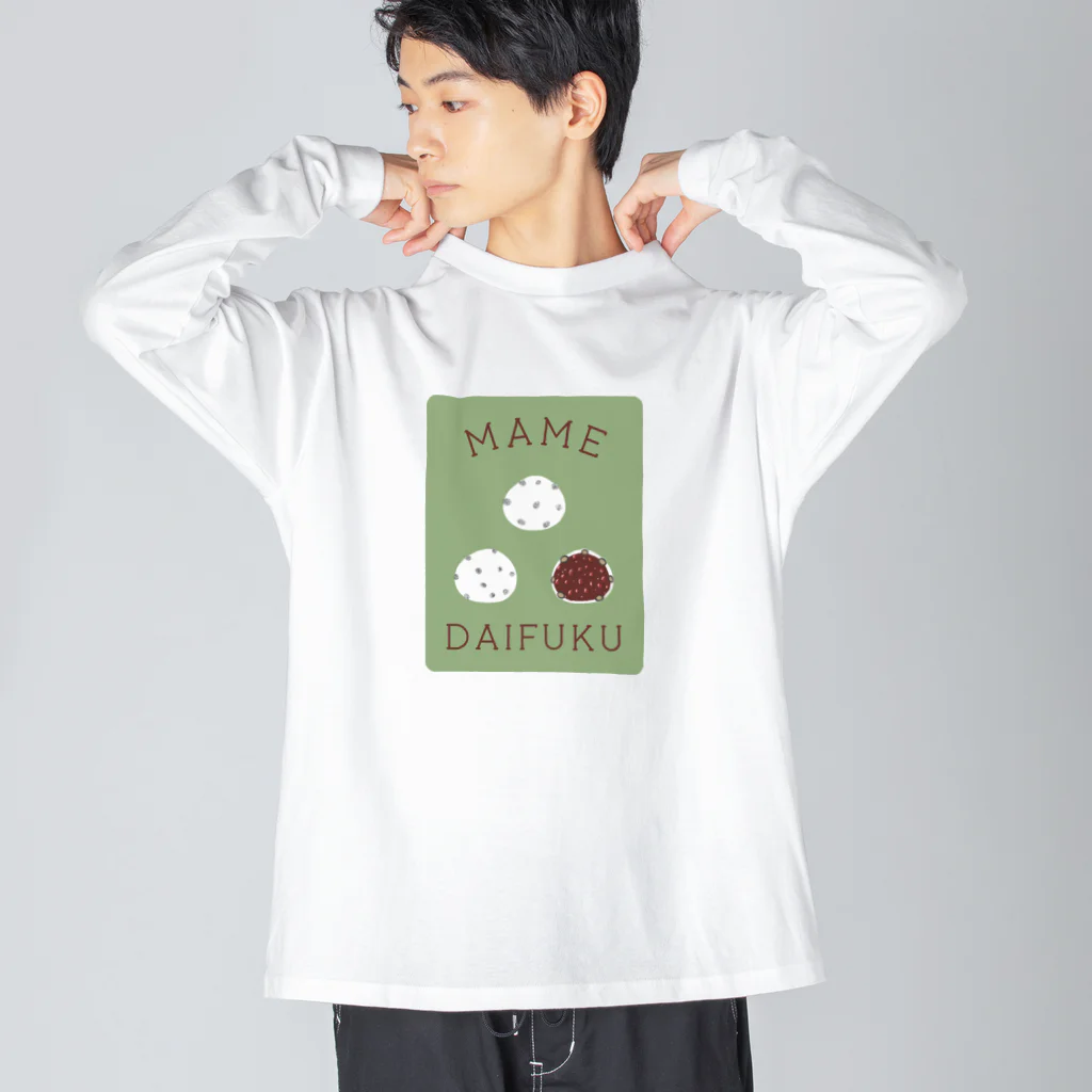 スロータイプ書店 Slowtype Booksの豆大福 背景有 289 Big Long Sleeve T-Shirt