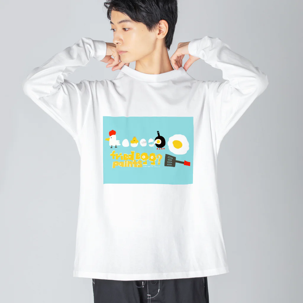 fried  egg？paints｜フライドエッグ・ペインツのFRIDAY  EGGちゃん Big Long Sleeve T-Shirt