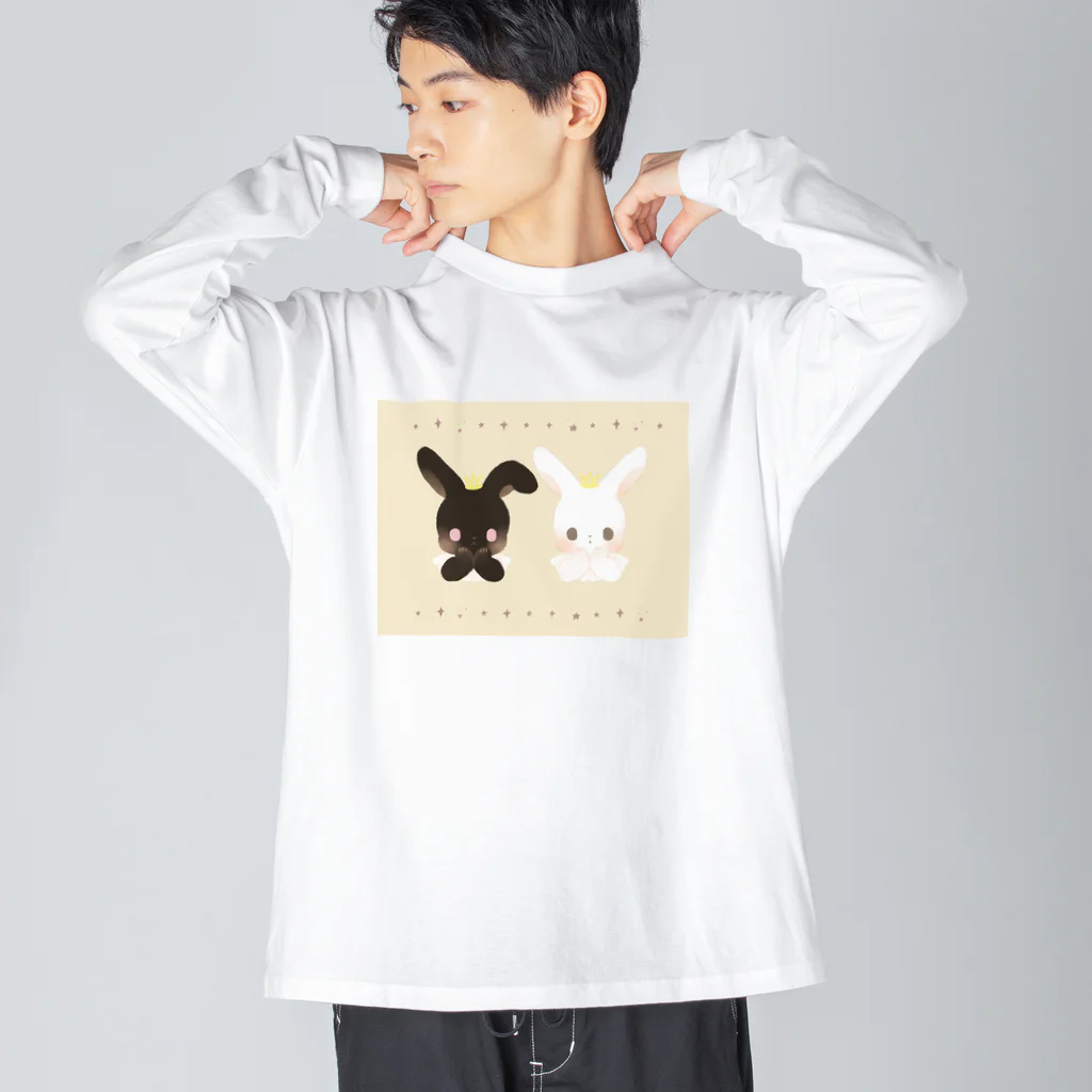 たかどのみこと🕊の白黒うさぎ Big Long Sleeve T-Shirt