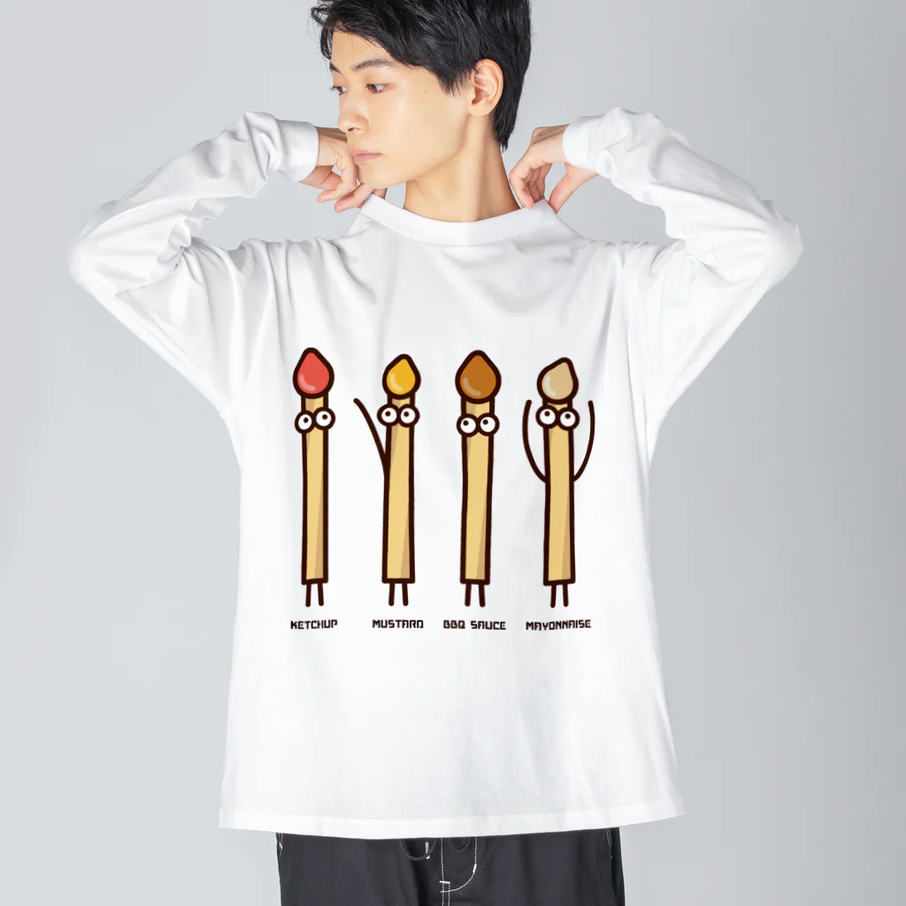 高堂玲/イラストの方のフライドポテト4兄弟 ビッグシルエットロングスリーブTシャツ