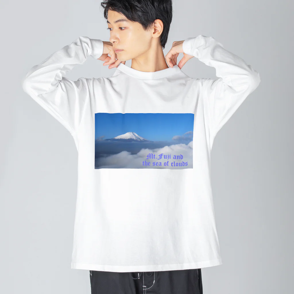 D-aerialのMt.Fuji and the sea of clouds ビッグシルエットロングスリーブTシャツ