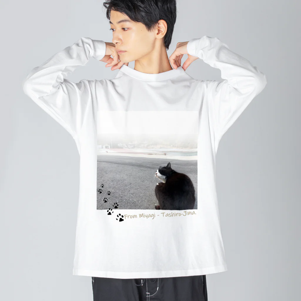 秘密結社猫のために生きよの田代島にゃんシリーズ　平和な日常 ビッグシルエットロングスリーブTシャツ