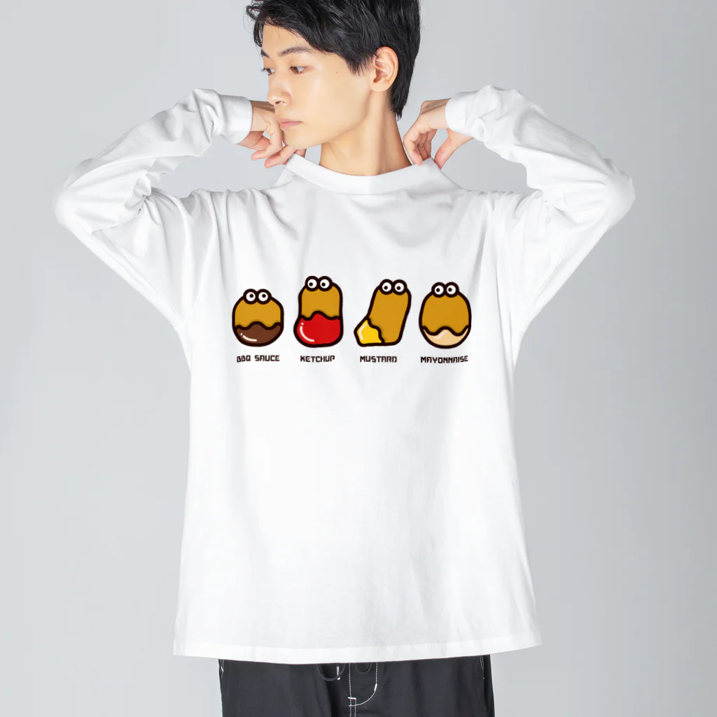 高堂玲/イラストの方のチキンナゲット４兄弟 Big Long Sleeve T-Shirt