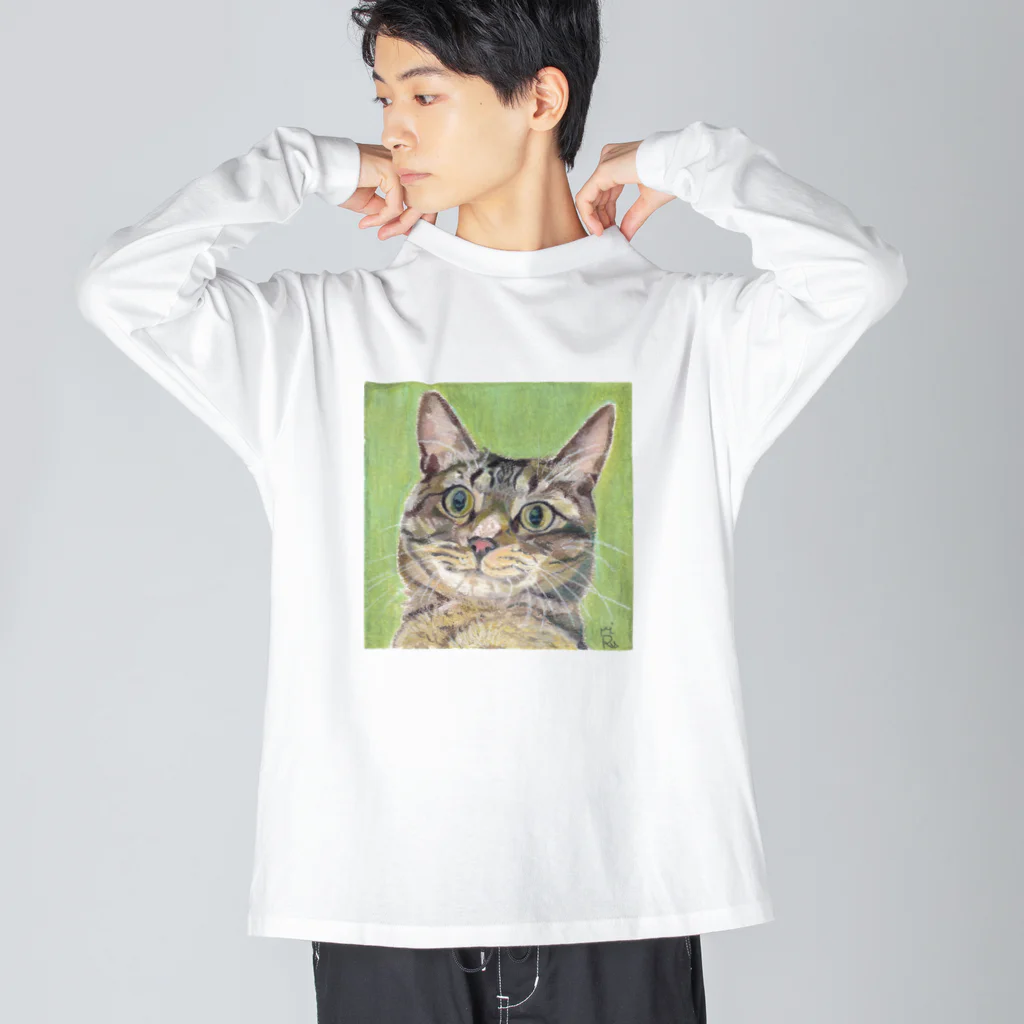 みるきち【ペットイラストアーティスト】の煽りねこ① ビッグシルエットロングスリーブTシャツ