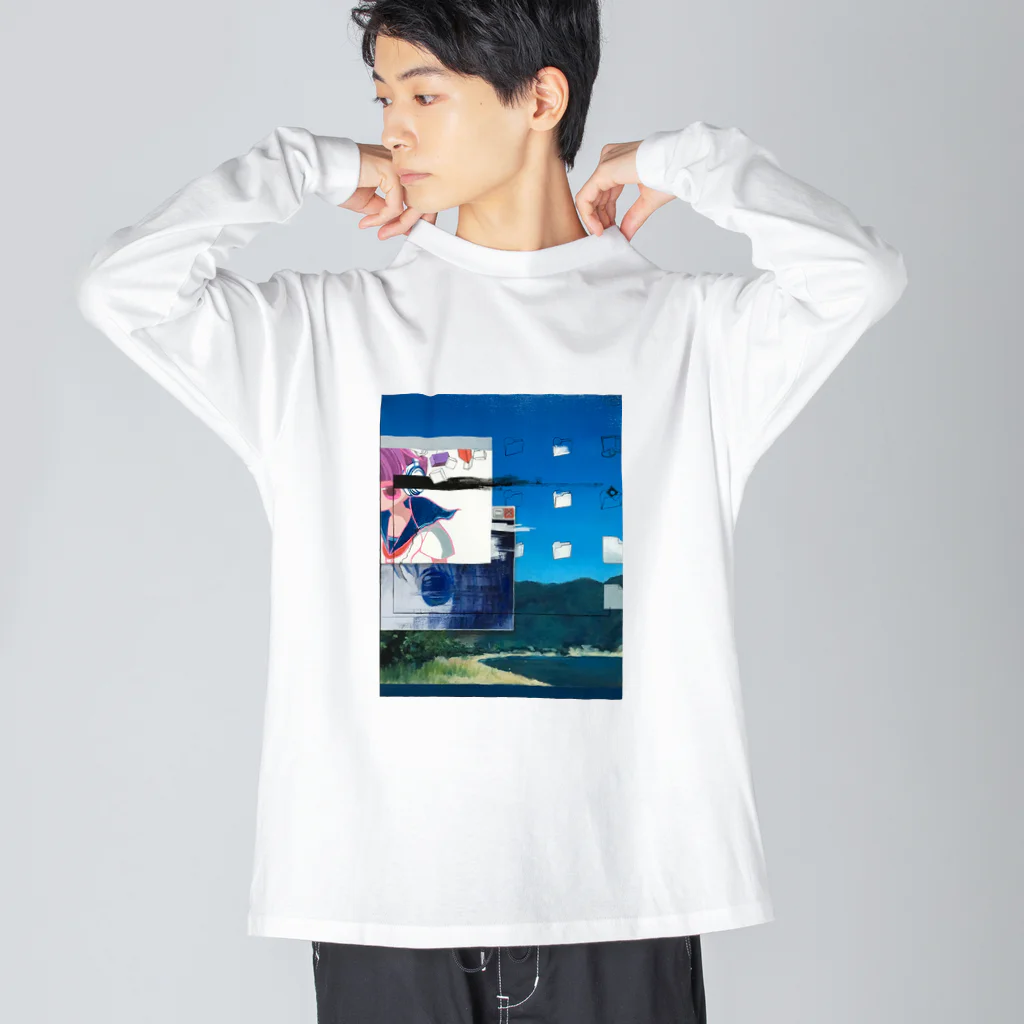 サワダモコ Moco SawadaのOn The Desktop Big Long Sleeve T-Shirt