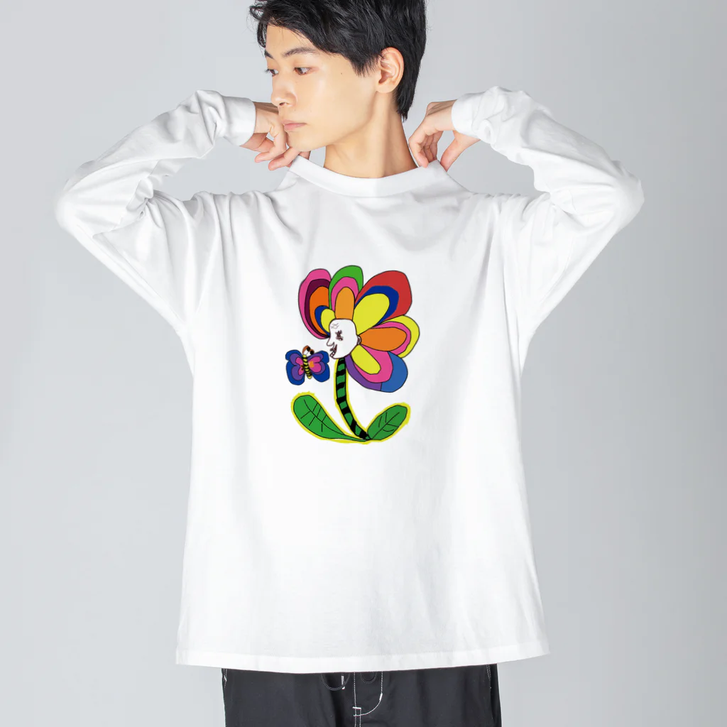 garageshopnoahのflower＆butterfly ビッグシルエットロングスリーブTシャツ