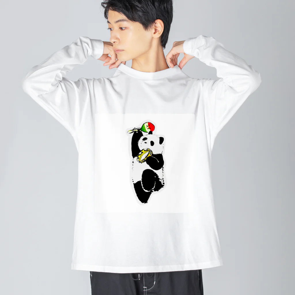 パンダさんの日常のPARTY TIME パンダ Big Long Sleeve T-Shirt