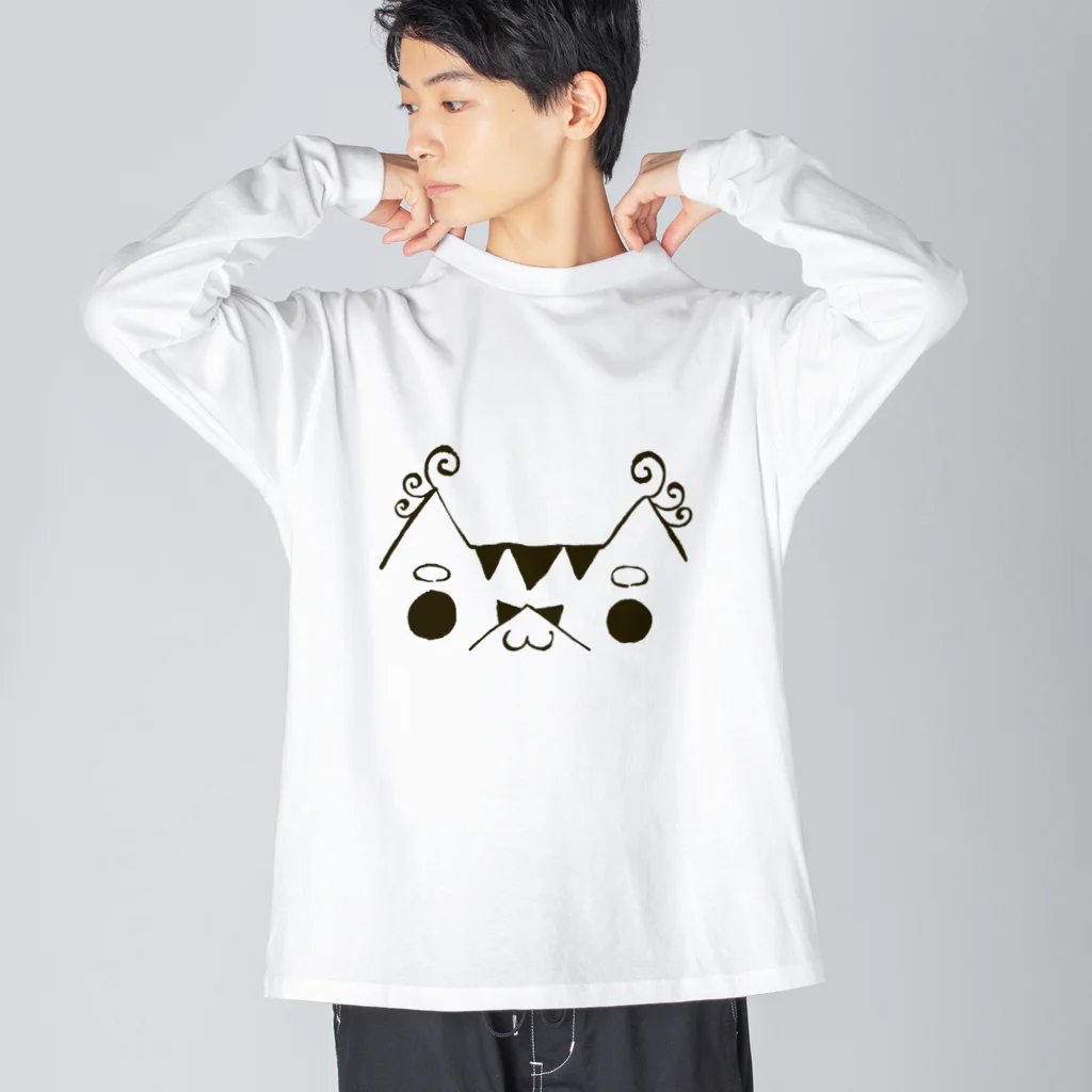 麟童ましゅ🐈🌟🎨Vcreatorの顔文字おちちょ ビッグシルエットロングスリーブTシャツ