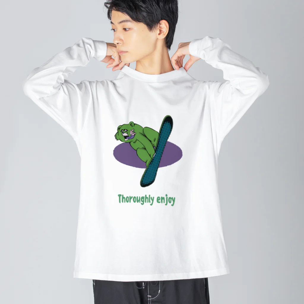 はなぺちゃとそばかすのクマだって滑りたい Big Long Sleeve T-Shirt