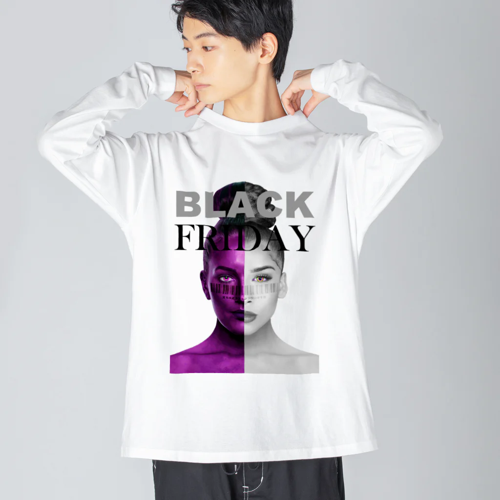 VRIGVTVSHI のBLACK FRIDAY FLYER (WHITE)  Big Long Sleeve T-Shirt