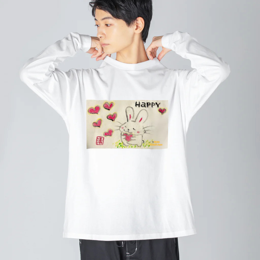 KIYOKA88WONDERLANDのうさぎちゃん。HAPPY ビッグシルエットロングスリーブTシャツ