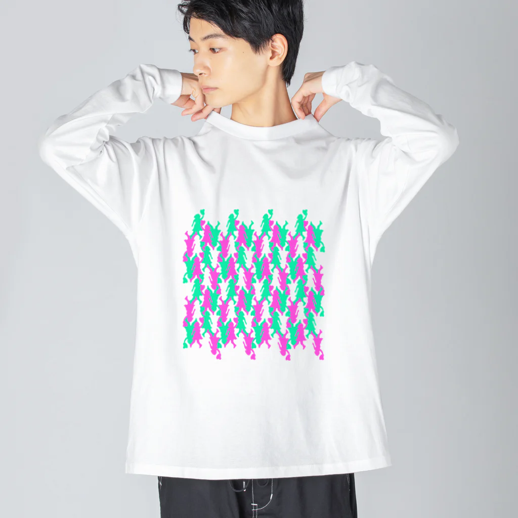 SAKURAMEDERUの麦わら帽子パターンB Big Long Sleeve T-Shirt