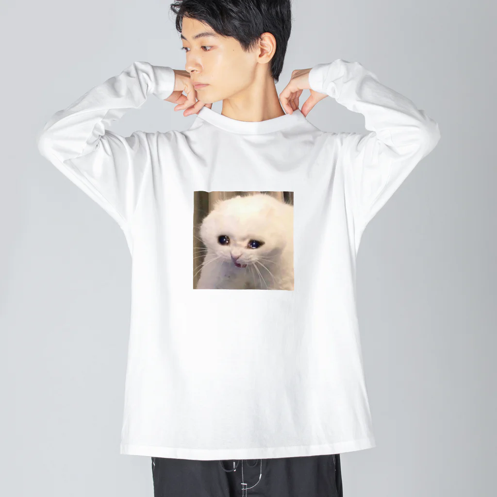 ブラック・ダリアの泣き猫 ビッグシルエットロングスリーブTシャツ