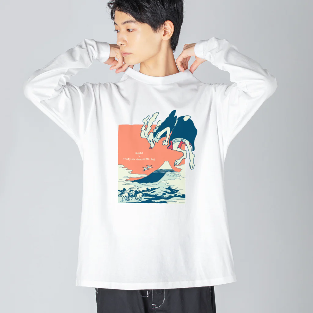 ari designの富士山を飛び越える（カラーVer.） ビッグシルエットロングスリーブTシャツ