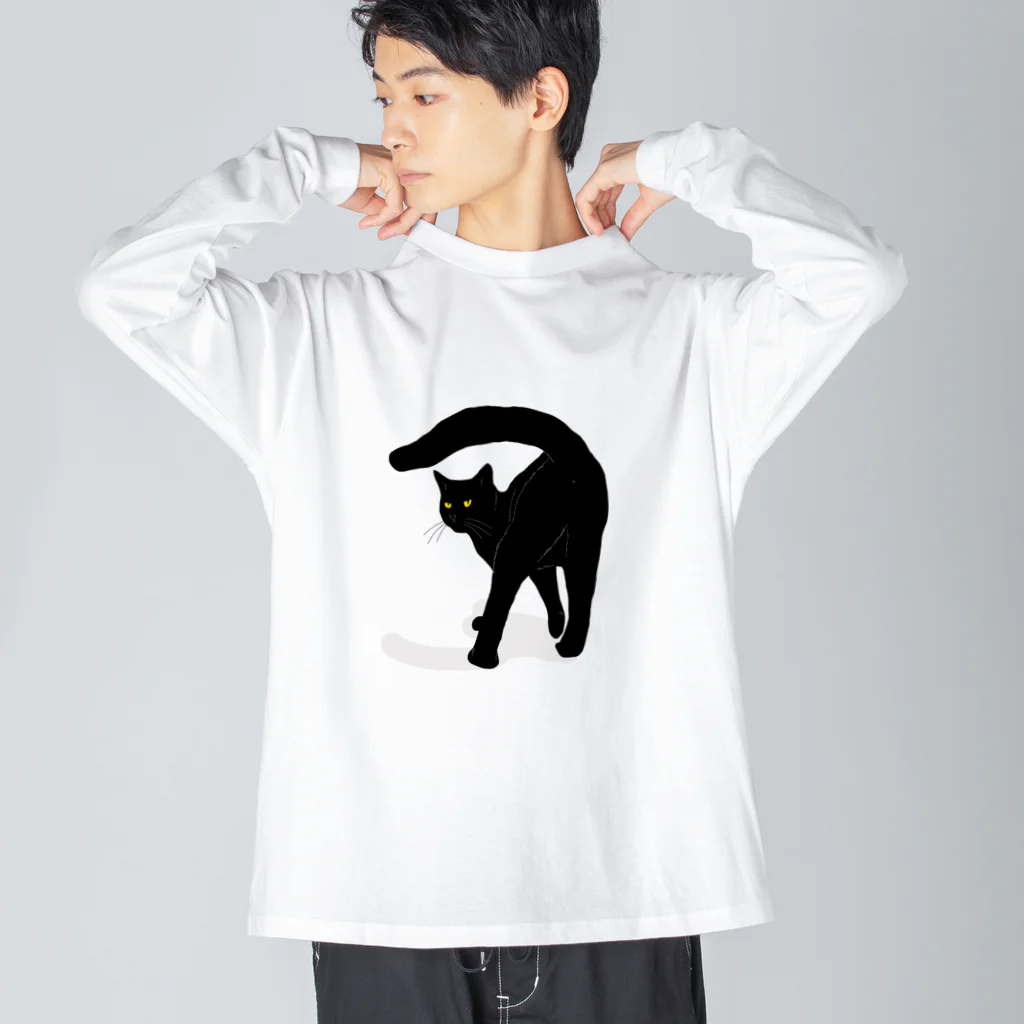 小鳥と映画館の黒猫たんのおちりが堪能出来る権利の付与 ロゴ無し Big Long Sleeve T-Shirt