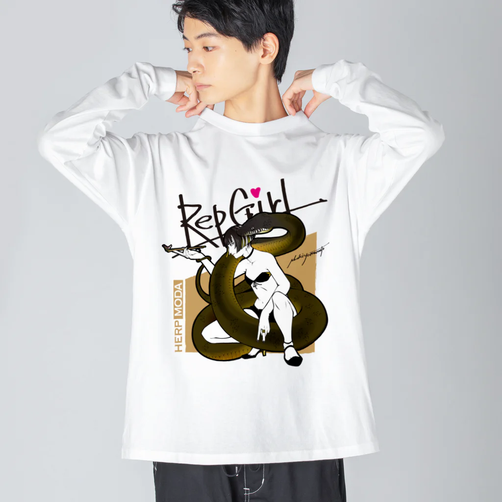 HERP MODA by ヤマモトナオキのRepGirl/アルバーティスパイソン Big Long Sleeve T-Shirt