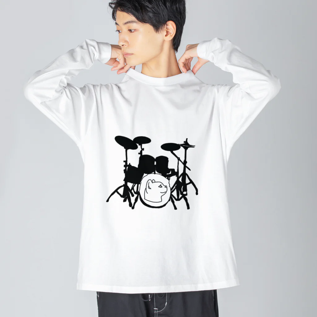 ロジローのドラム(ネコ)黒 Big Long Sleeve T-Shirt