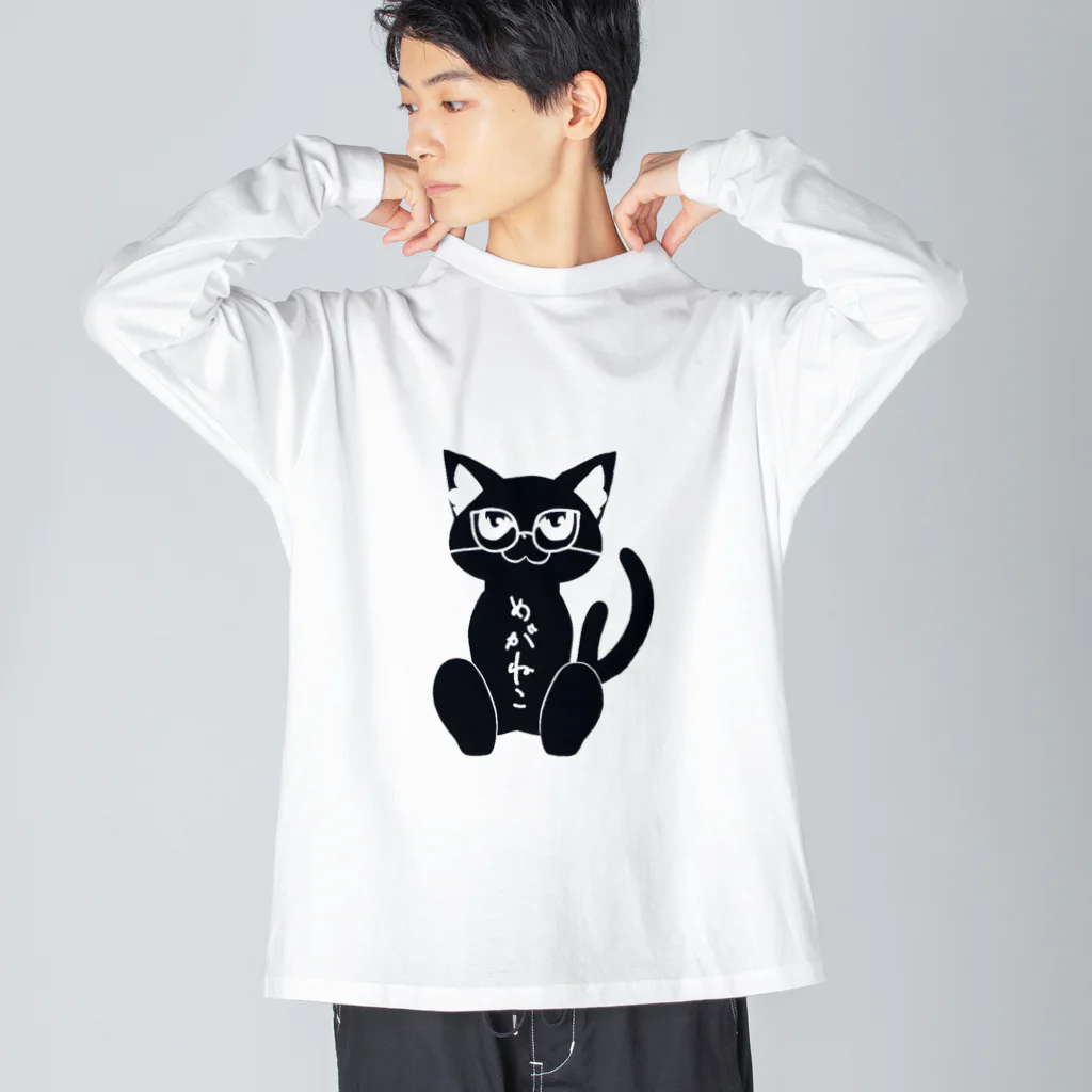 blueberryショップのめがねこ ビッグシルエットロングスリーブTシャツ