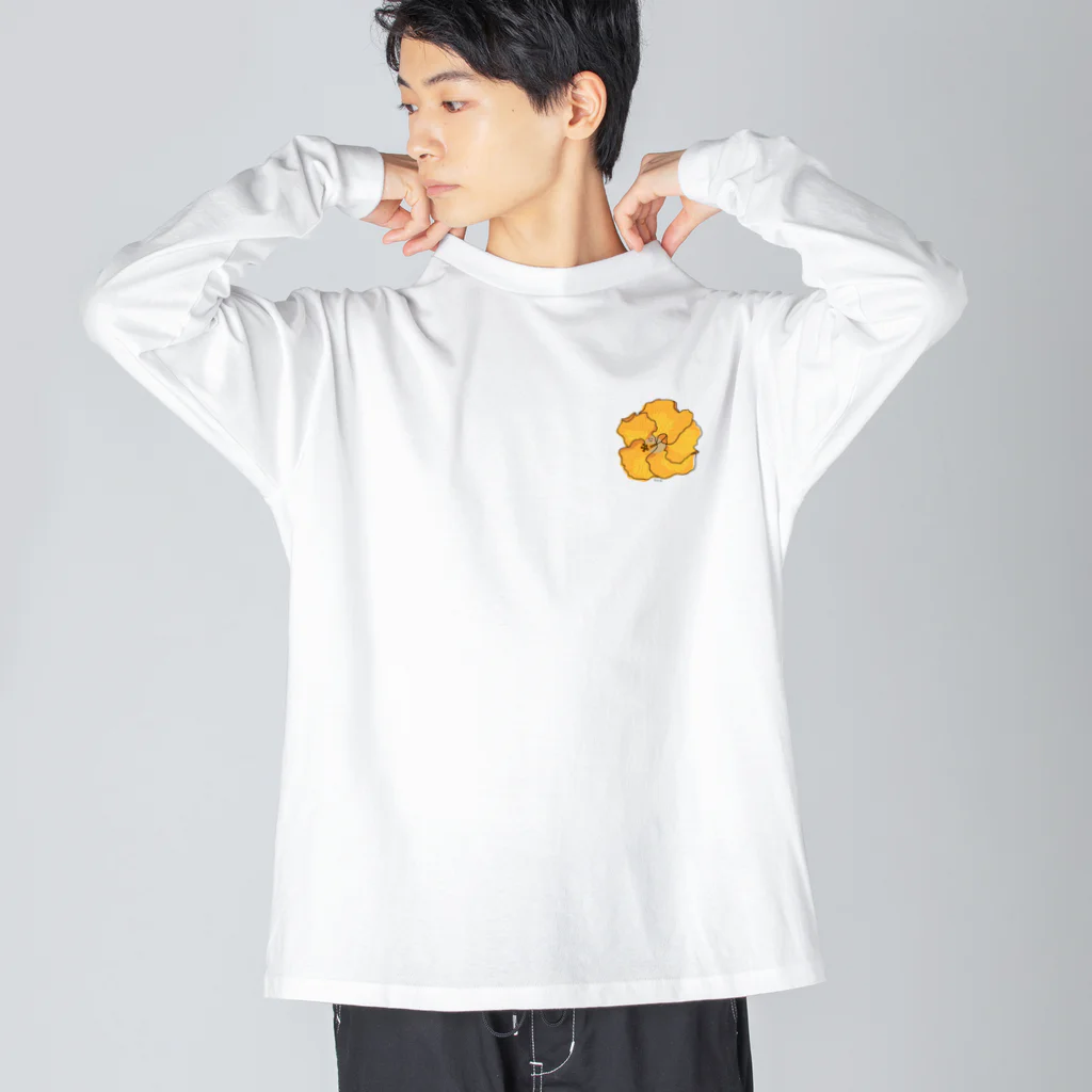 rukappleのオレンジハイビスカス　Orange Hibiscus ビッグシルエットロングスリーブTシャツ