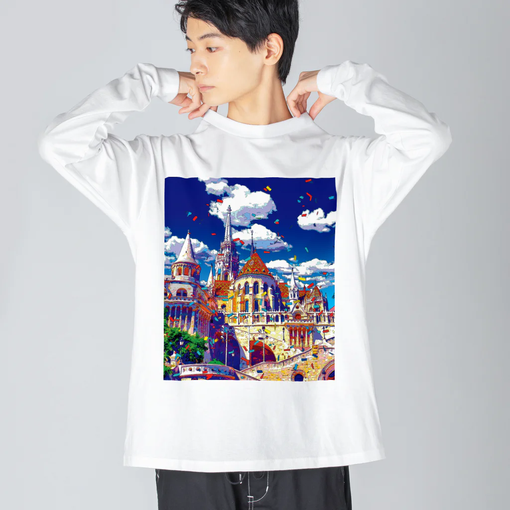 GALLERY misutawoのハンガリー ブダペストのマーチャーシュ聖堂 Big Long Sleeve T-Shirt