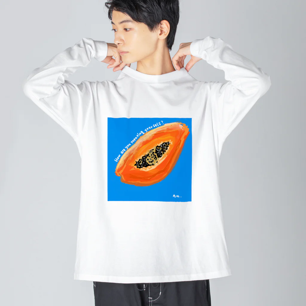 むちんアゲショップのパパイヤ ビッグシルエットロングスリーブTシャツ