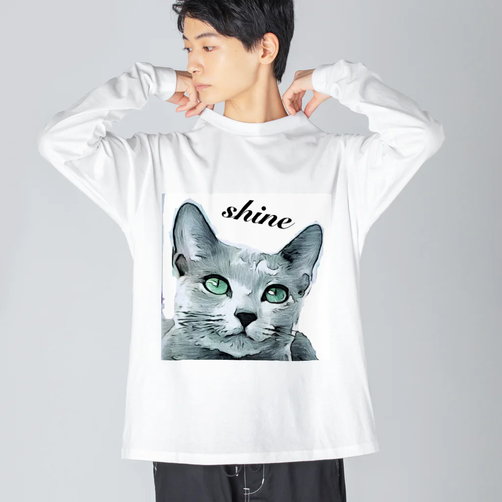 shineのI love cats ロシアンブルー ビッグシルエットロングスリーブTシャツ