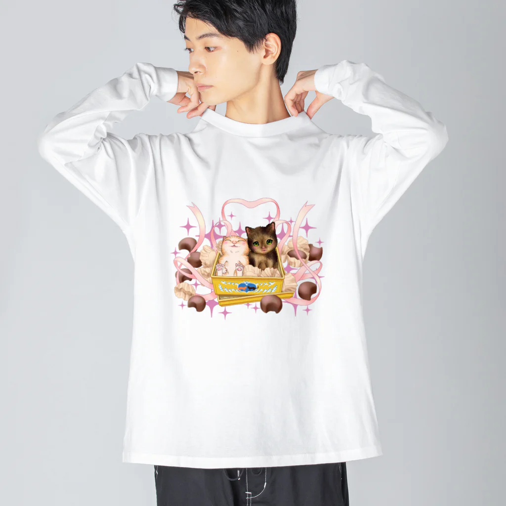 nya-mew（ニャーミュー）のチョコよりカワイイ#2 Big Long Sleeve T-Shirt