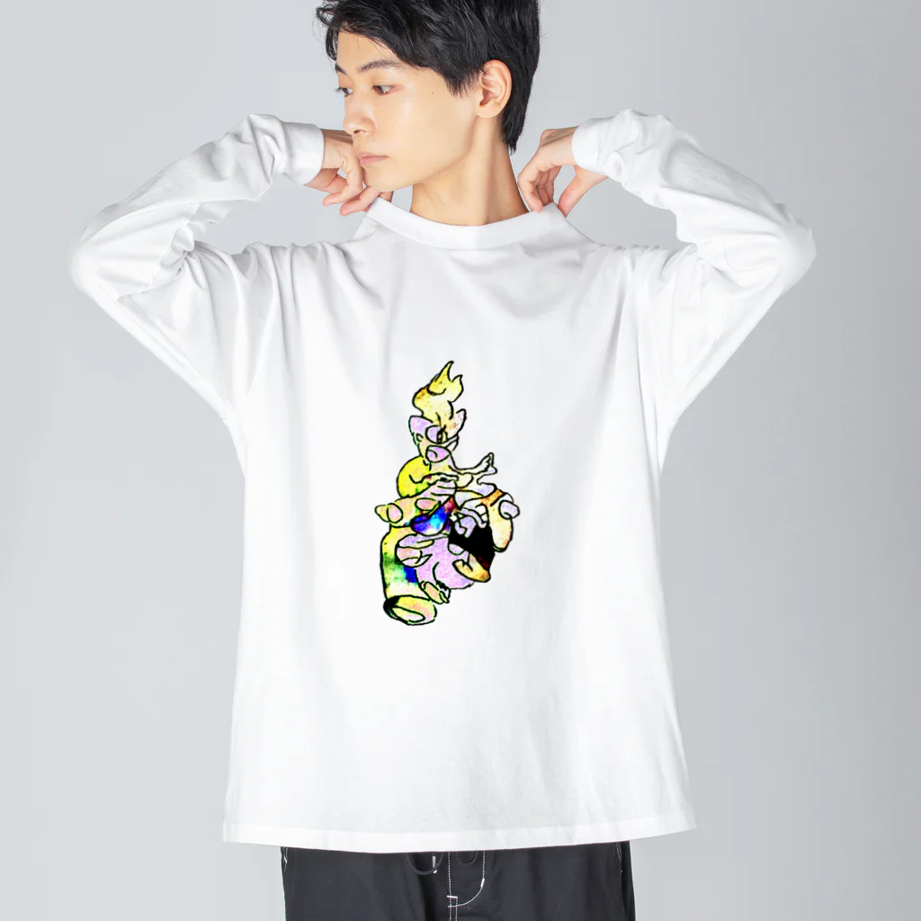 🍩tarojiro(たろじろ) shop🍩の人間掃除機ロボット Big Long Sleeve T-Shirt