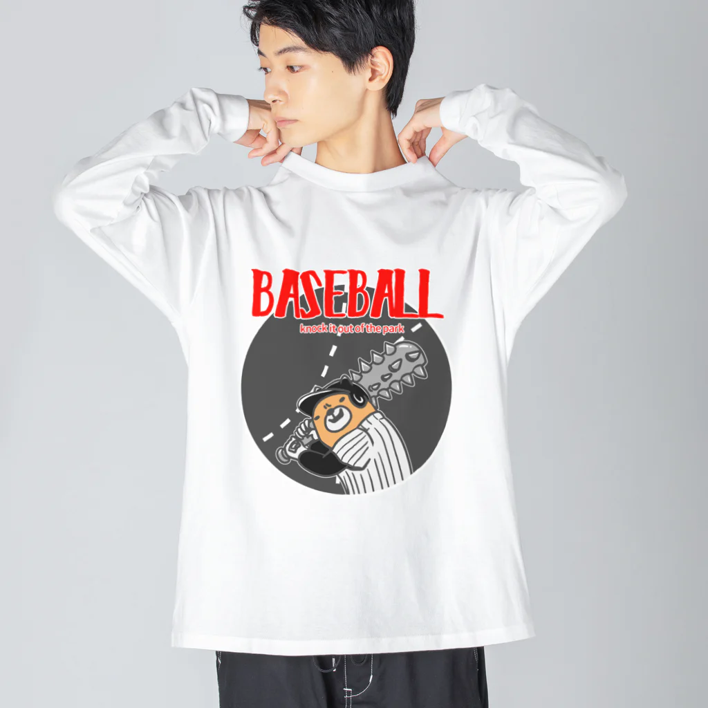 ari designの野球Bear2(凶悪顔クマシリーズ) Big Long Sleeve T-Shirt