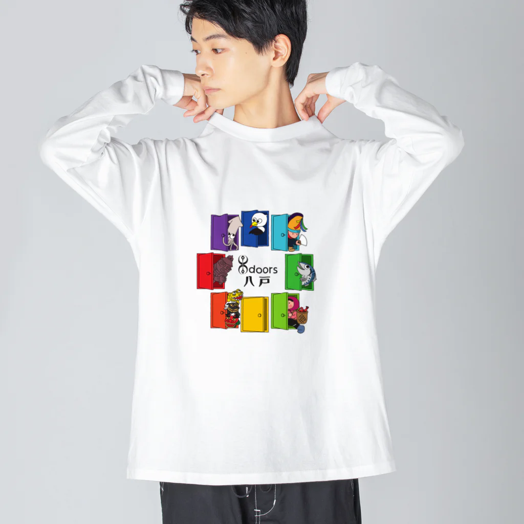 はちのへ応援隊の8doors(八戸・はちのへ) ビッグシルエットロングスリーブTシャツ