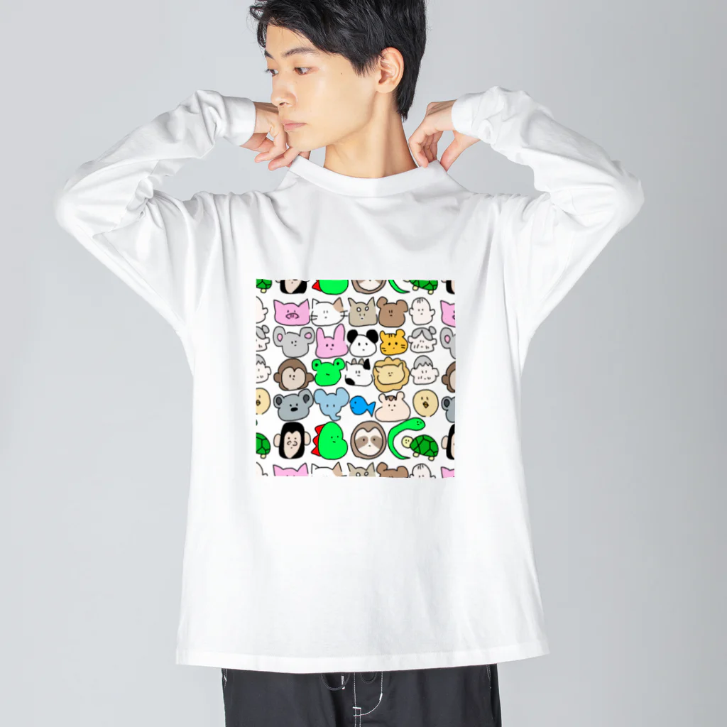 kobutadaのわしらあにまる ビッグシルエットロングスリーブTシャツ