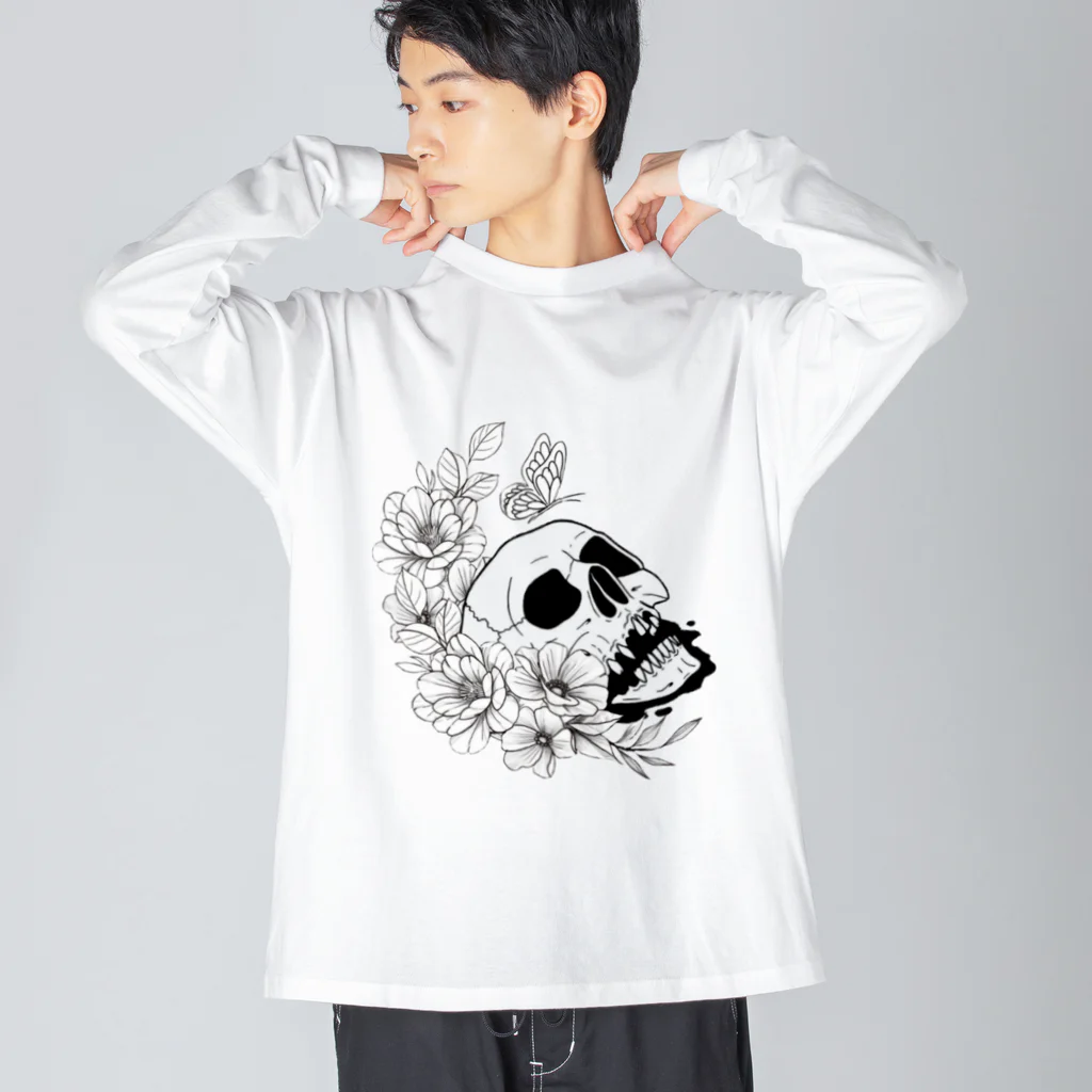 キッチンファラオのドクロフラワー Big Long Sleeve T-Shirt