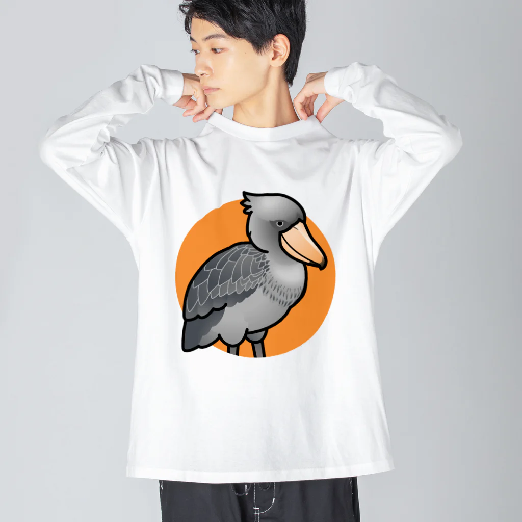 Cody the LovebirdのChubby Bird ハシビロコウ ビッグシルエットロングスリーブTシャツ