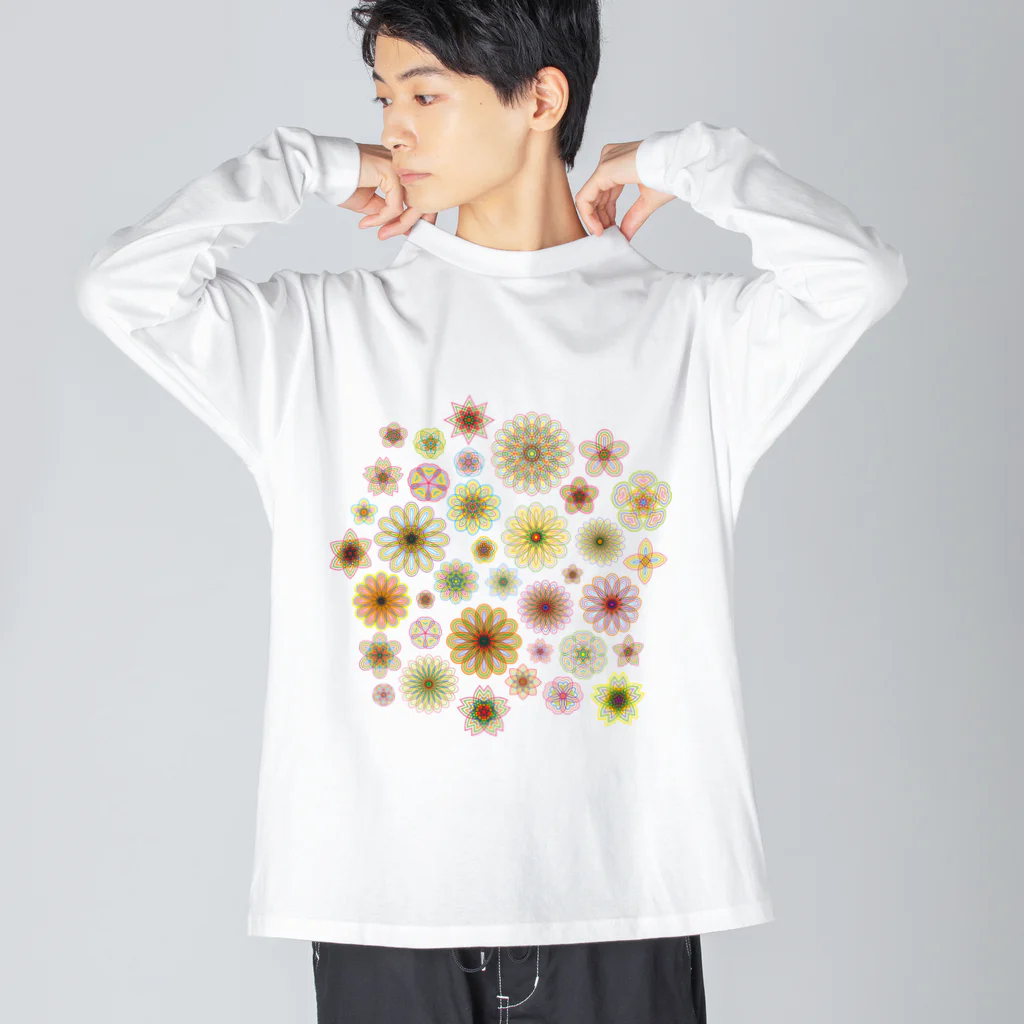 kimchinのやさしい色合いの花柄 ビッグシルエットロングスリーブTシャツ