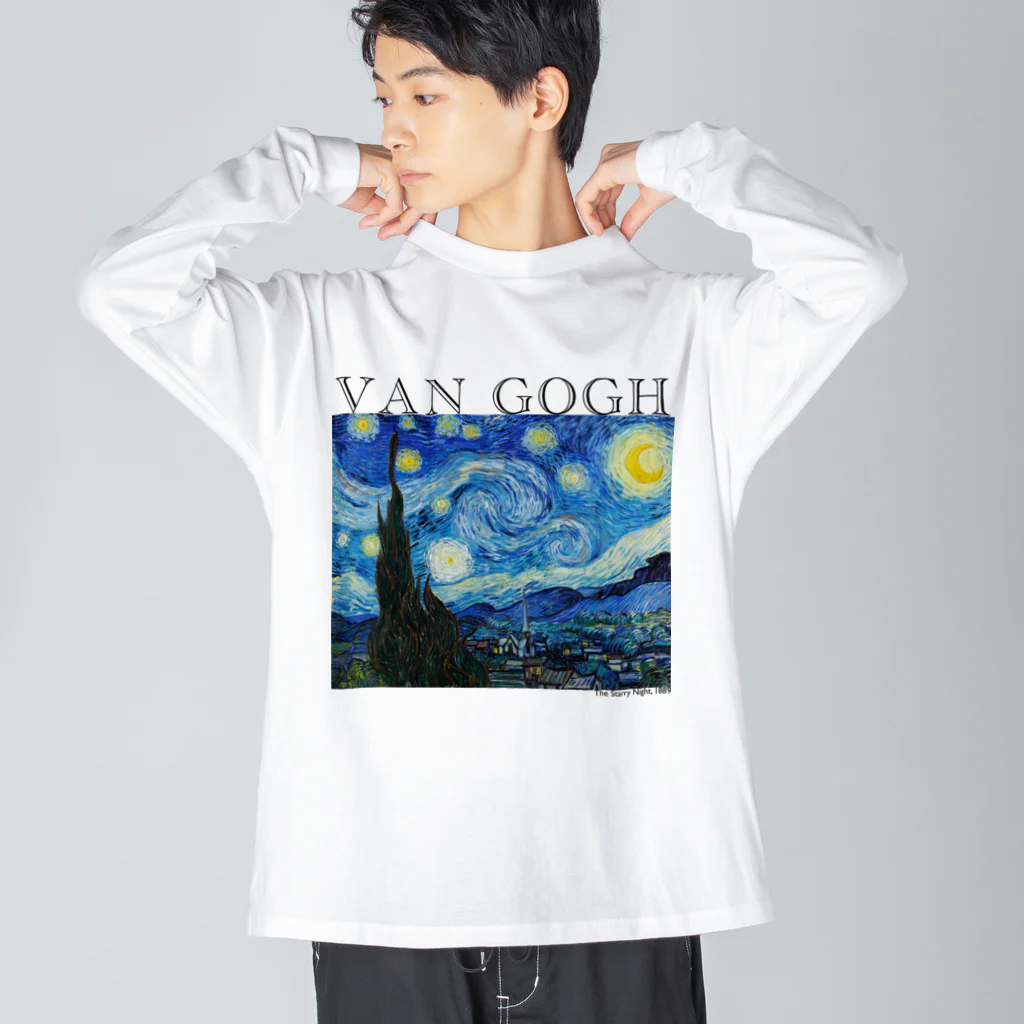 MUGEN ARTのゴッホ / 星月夜　The Starry Night 世界の名画 Big Long Sleeve T-Shirt